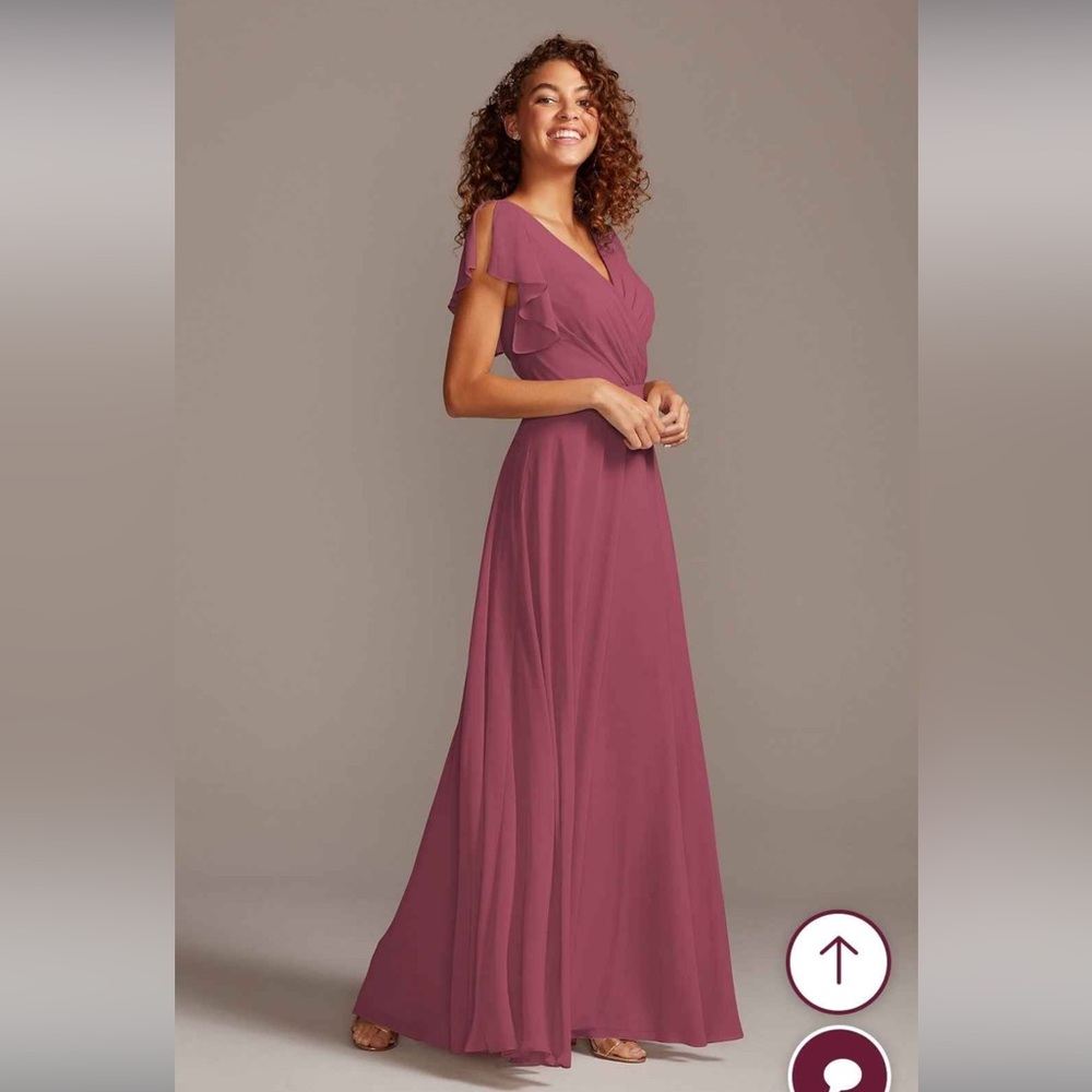 David’s Bridal Long Flutter Sleeve Daydream Dress in Chianti